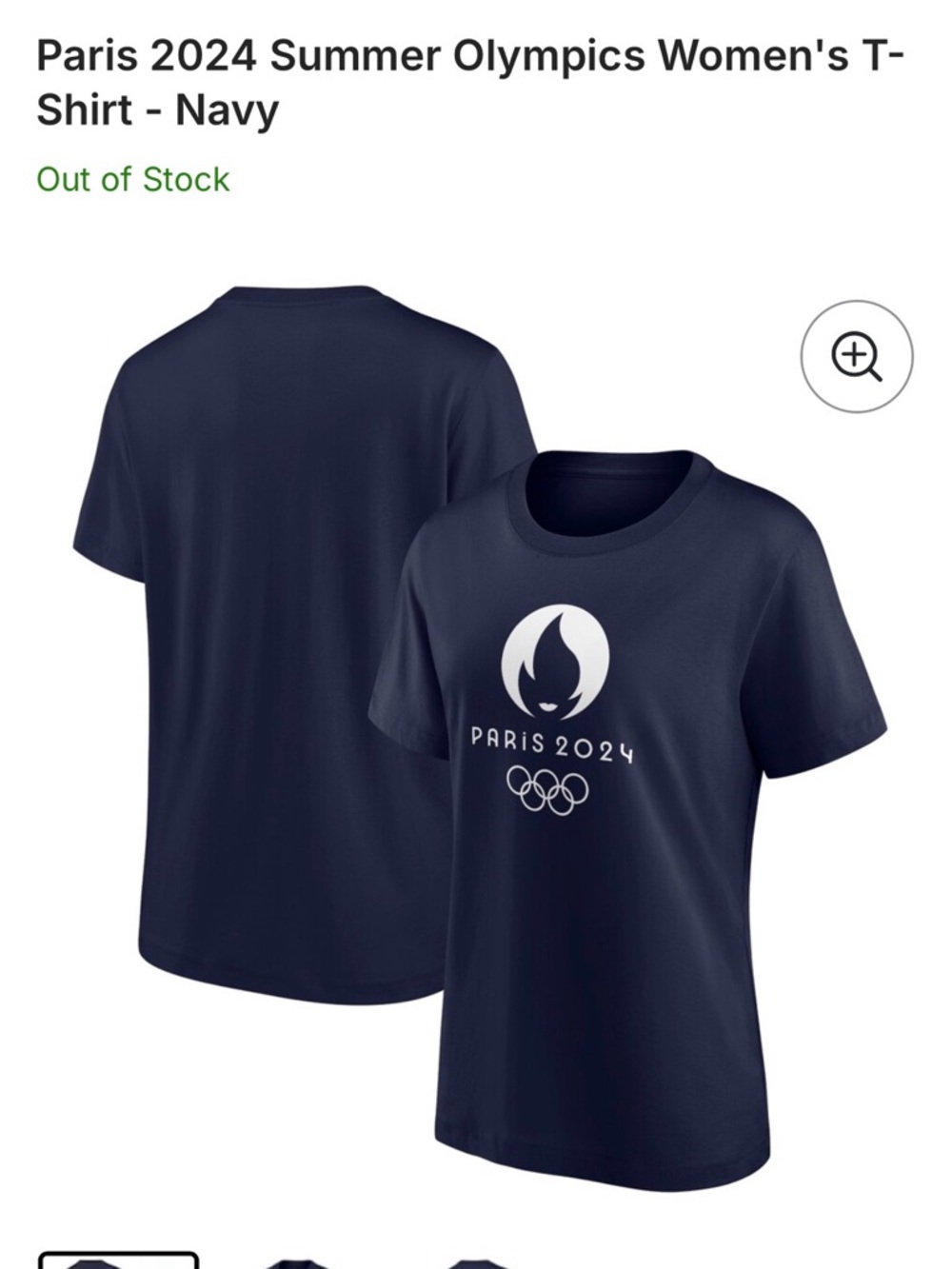 Paris 2024 Women's Navy T‑Shirt with Olympic Logo
